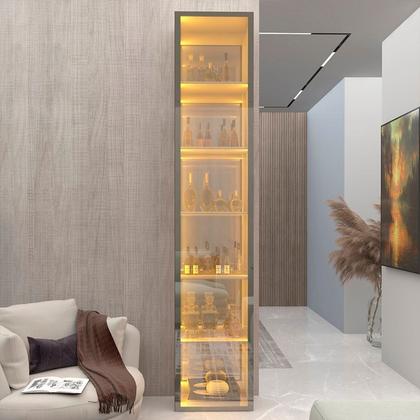 Imagem de Cristaleira 1 Porta Reflecta com Fita Led com Espelho Luminare 100% Mdf