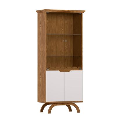Cristaleira 181x71 Portas e Prateleiras de Vidro 3mm Com Led e Adega Clara Ype/Off White - EdeCasaMoveis Imagem de Cristaleira 181x71 Portas e Prateleiras de Vidro 3mm Com Led e Adega Clara Ype/Off White - EdeCasaMoveis