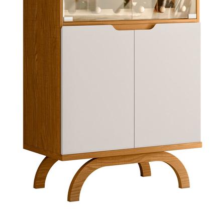 Cristaleira 181x71 Portas e Prateleiras de Vidro 3mm Com Led e Adega Clara Ype/Off White - EdeCasaMoveis Imagem de Cristaleira 181x71 Portas e Prateleiras de Vidro 3mm Com Led e Adega Clara Ype/Off White - EdeCasaMoveis