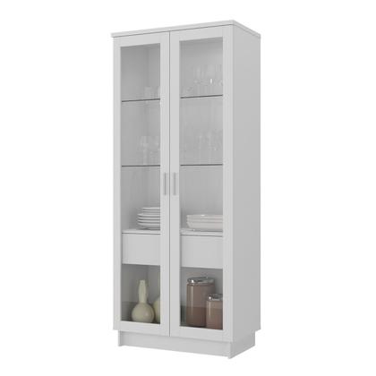 Imagem de Cristaleira 2 Portas 1 Gaveta com LED 8600 Branco