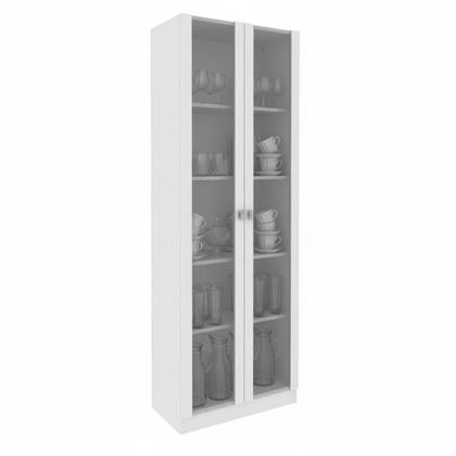 Imagem de Cristaleira 2 Portas de Vidro 4 Prateleiras 171,5CMX59,8cm Branco Catarina