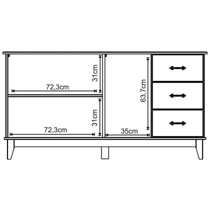 Imagem de Cristaleira 2 Portas de Vidro e Buffet Aparador 156 cm Bella