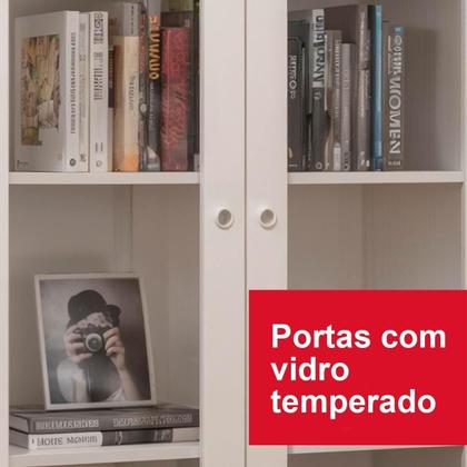 Cristaleira 2 Portas de Vidro GenialFlex - Branco Imagem de Cristaleira 2 Portas de Vidro GenialFlex - Branco