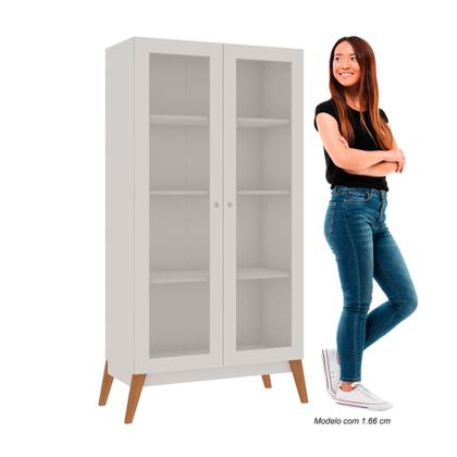 Cristaleira 2 Portas de Vidro GenialFlex - Branco Imagem de Cristaleira 2 Portas de Vidro GenialFlex - Branco