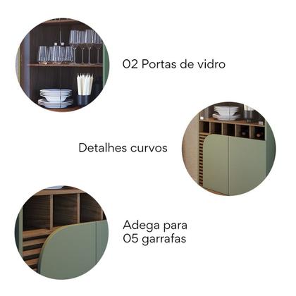 Imagem de Cristaleira 2 Portas de Vidro Jurerê