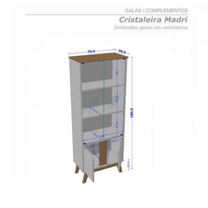 Imagem de Cristaleira 2 Portas Madri Naturalle com Off White Bechara