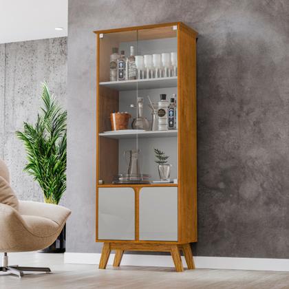 Imagem de Cristaleira 2 Portas Madri Naturalle com Off White Bechara