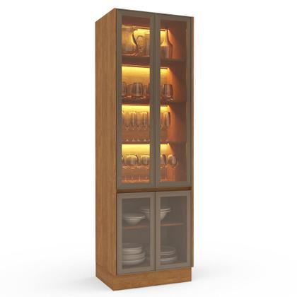 Imagem de Cristaleira 4 Portas de Vidro com LED Olivia Mobikasa