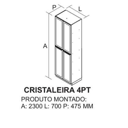 Imagem de Cristaleira 4 Portas Em Vidro Essence 230cm - Itatiaia Fendi