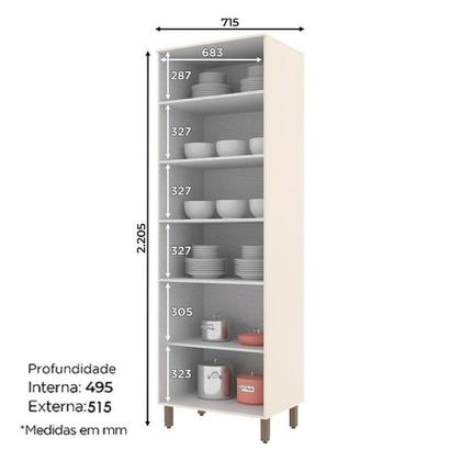 Imagem de Cristaleira 4 Portas évelin Off White - Henn