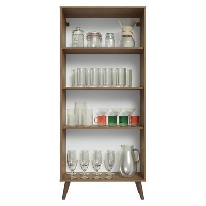 Imagem de Cristaleira 70 cm 2 Portas de Vidro com Pés Cônicos Rustic/Azul/Rustic Vik Madesa