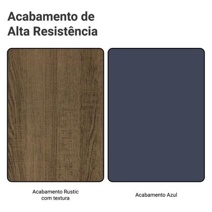 Imagem de Cristaleira 70 cm 2 Portas de Vidro com Pés Cônicos Rustic/Azul/Rustic Vik Madesa