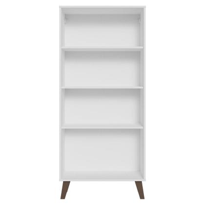 Imagem de Cristaleira 70 cm 2 Portas de Vidro com Pés Trapézio Branco/Marrom Madesa