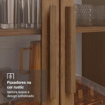 Cristaleira 70 cm 2 Portas de Vidro com Pés Trapézio Madesa Imagem de Cristaleira 70 cm 2 Portas de Vidro com Pés Trapézio Madesa