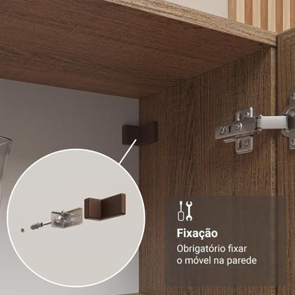 Cristaleira 70 cm 2 Portas de Vidro com Pés Trapézio Madesa Imagem de Cristaleira 70 cm 2 Portas de Vidro com Pés Trapézio Madesa