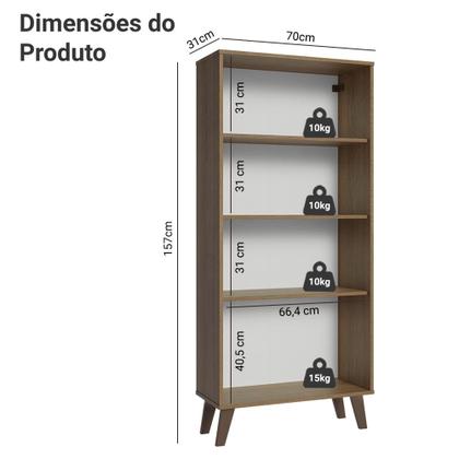 Cristaleira 70 cm 2 Portas de Vidro com Pés Trapézio Madesa Imagem de Cristaleira 70 cm 2 Portas de Vidro com Pés Trapézio Madesa