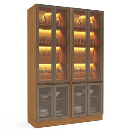 Imagem de Cristaleira 8 Portas de Vidro com LED Olivia Mobikasa