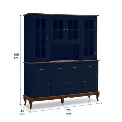 Imagem de Cristaleira Arca e Oratório Hannover 8 Portas 3 Gavetas com Nicho Central e Pés Luiz XV 60807 Linz Móveis