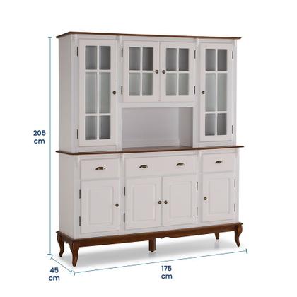 Imagem de Cristaleira Arca e Oratório Hannover 8 Portas 3 Gavetas com Nicho Central e Pés Luiz XV 60807 Linz Móveis