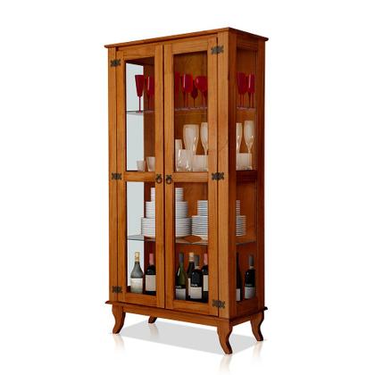 Cristaleira Bella Luna com Vidro Madeira Maciça Antiga 2 Portas de Vidro Castanho - ATRAENTE MOVEIS Imagem de Cristaleira Bella Luna com Vidro Madeira Maciça Antiga 2 Portas de Vidro Castanho