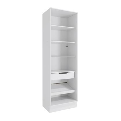 Imagem de Cristaleira Celeste Kappesberg 100% MDF 2 Portas 1 Gaveta Branco/Nogueira 72cm