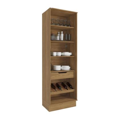 Cristaleira Celeste Kappesberg 100% MDF 2 Portas 1 Gaveta Nogueira 72cm Imagem de Cristaleira Celeste Kappesberg 100% MDF 2 Portas 1 Gaveta Nogueira 72cm