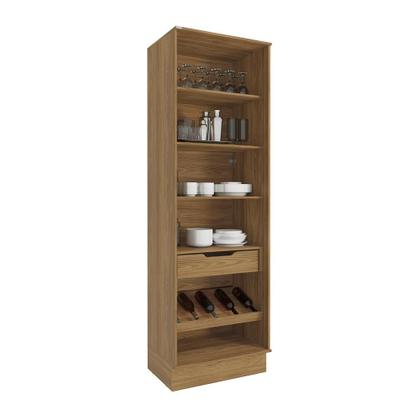 Imagem de Cristaleira Celeste Kappesberg 100% MDF 2 Portas 1 Gaveta Nogueira 72cm
