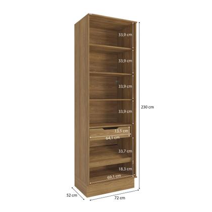 Cristaleira Celeste Kappesberg 100% MDF 2 Portas 1 Gaveta Nogueira 72cm Imagem de Cristaleira Celeste Kappesberg 100% MDF 2 Portas 1 Gaveta Nogueira 72cm