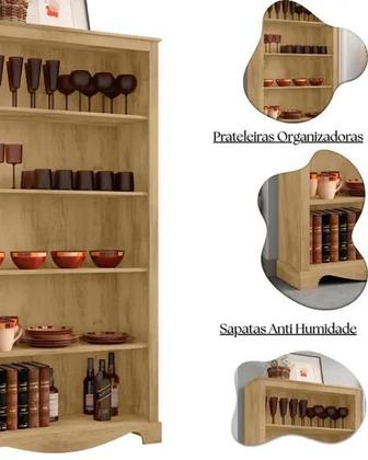 Imagem de Cristaleira Chicago Com 4 Prateleiras - Cinamomo