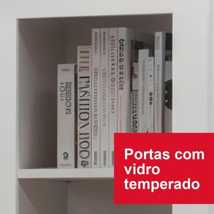 Cristaleira com 1 Porta de Vidro GenialFlex - Branco Imagem de Cristaleira com 1 Porta de Vidro GenialFlex - Branco