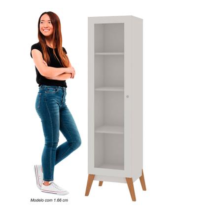 Cristaleira com 1 Porta de Vidro GenialFlex - Branco Imagem de Cristaleira com 1 Porta de Vidro GenialFlex - Branco