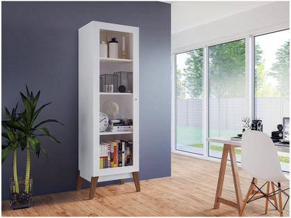 Imagem de Cristaleira com 1 Porta de Vidro GenialFlex - Branco