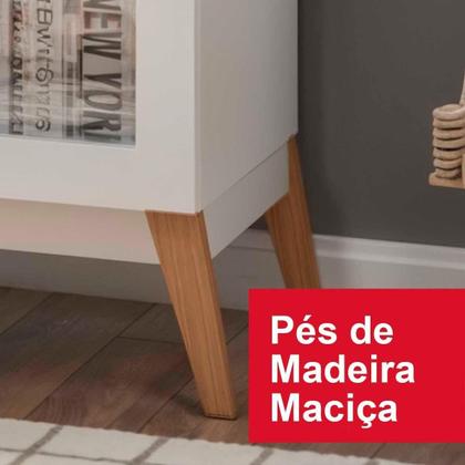 Cristaleira com 1 Porta de Vidro GenialFlex - Branco Imagem de Cristaleira com 1 Porta de Vidro GenialFlex - Branco