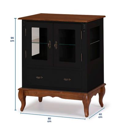 Imagem de Cristaleira com 2 Portas e Laterais em Vidro Pés Luis XV 60312 Linz Móveis