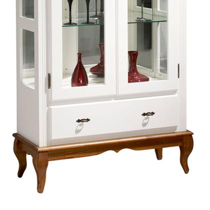 Imagem de Cristaleira com Espelho e LED 2 Portas 3 Prateleiras e Laterais em Vidro 60303EL Linz Móveis