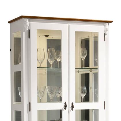 Imagem de Cristaleira com Espelho e LED 2 Portas 3 Prateleiras e Laterais em Vidro 60303EL Linz Móveis