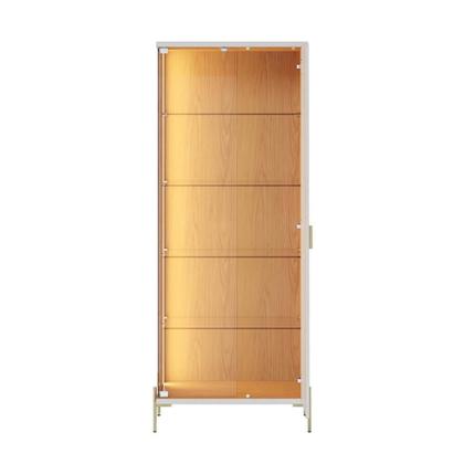Imagem de Cristaleira com Porta e Prateleiras de Vidro com Led Sena