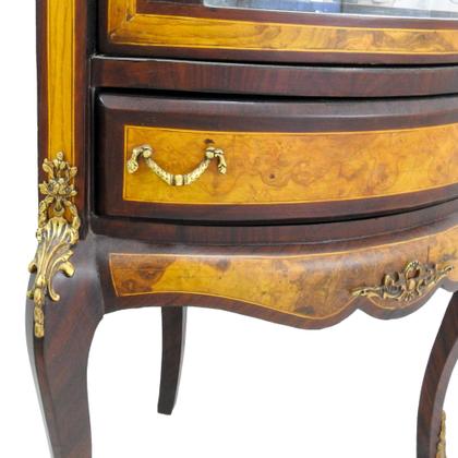 Imagem de Cristaleira de Canto Francesa Bronze Cravejado Radica Luxo