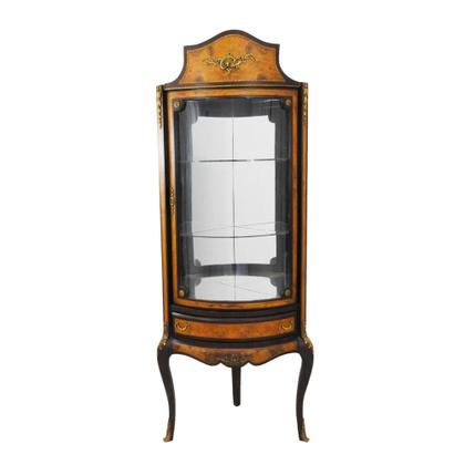Imagem de Cristaleira de Canto Francesa Bronze Cravejado Radica Luxo