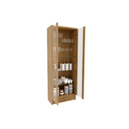 Imagem de Cristaleira de Cozinha CR6002 2 Portas c/ Vidro Natural - Tecno Mobili