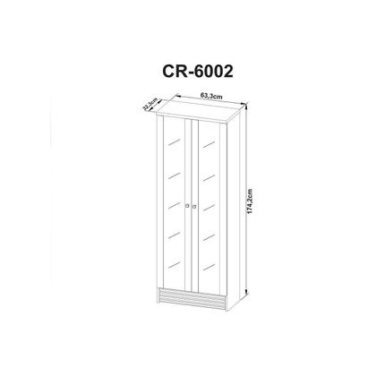 Imagem de Cristaleira de Cozinha CR6002 2 Portas c/ Vidro Natural - Tecno Mobili