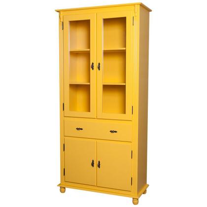 Imagem de Cristaleira de Vidro e Madeira Antique com 4 Portas e 1 Gaveta - 308