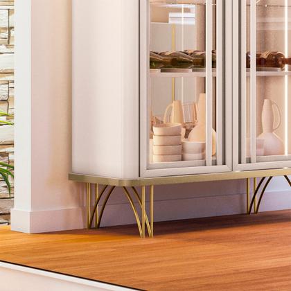 Imagem de Cristaleira Decorativo com LED Portas de Vidro Texas Off White/Champagne G26 - Gran belo