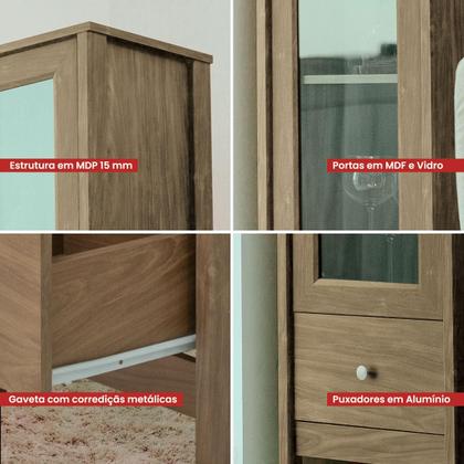 Cristaleira Ditália 1 Porta de Vidro 1 Gaveta E-962 Cozy Imagem de Cristaleira Ditália 1 Porta de Vidro 1 Gaveta E-962 Cozy