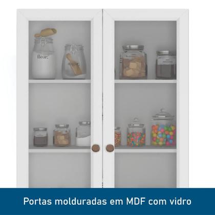 Cristaleira Dupla 4 Portas com Vidro Unna Yescasa Imagem de Cristaleira Dupla 4 Portas com Vidro Unna Yescasa