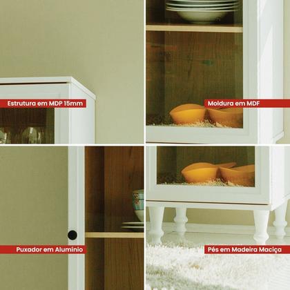 Imagem de Cristaleira Estante para Livros 1 Porta Vidro E-963