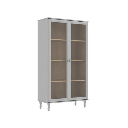 Imagem de Cristaleira Estante Para Livros 2 Portas Vidro E-957 Cinza
