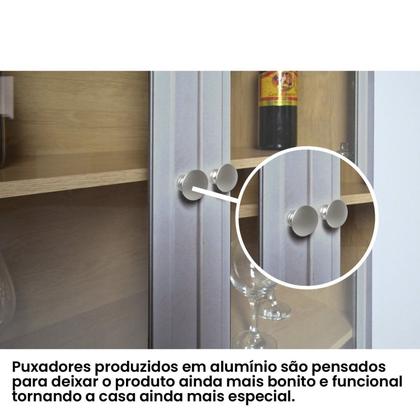 Imagem de Cristaleira Estante Para Livros 2 Portas Vidro E-957 Cinza