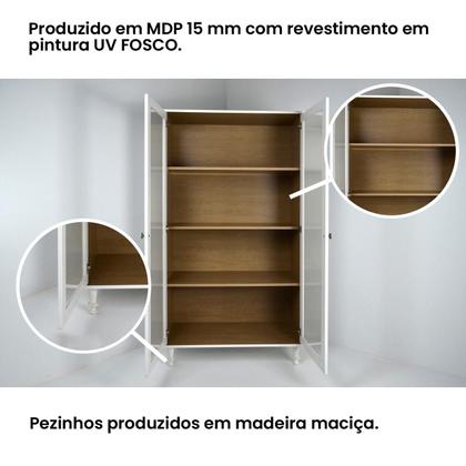 Cristaleira Estante Para Livros Ditália 2 Portas Vidro E-957 Imagem de Cristaleira Estante Para Livros Ditália 2 Portas Vidro E-957