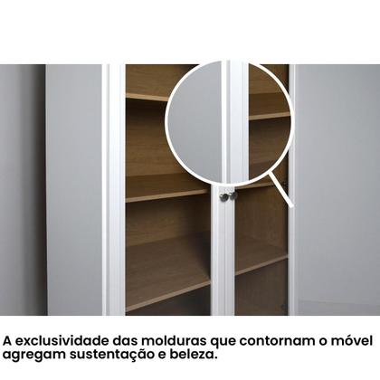 Cristaleira Estante Para Livros Ditália 2 Portas Vidro E-957 Imagem de Cristaleira Estante Para Livros Ditália 2 Portas Vidro E-957